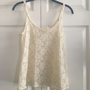 Cream lace tank top